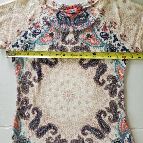 Gaze Made In USA Paisley Floral Short Sleeve Sweater - Picture 10 of 10